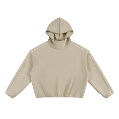Boxy Piping Fleece Hoodie