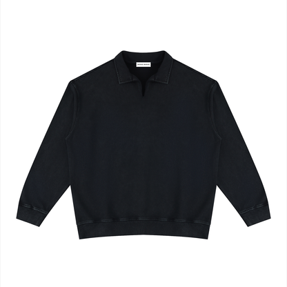 Vintage Wash Collared Sweatshirt