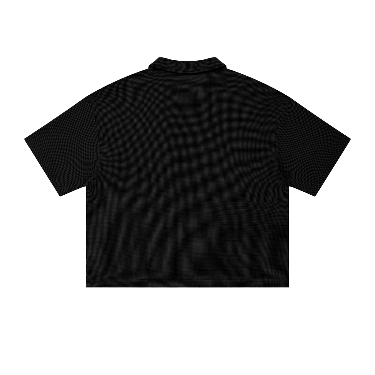 Vintage Wash Waffle Boxy Polo Shirt
