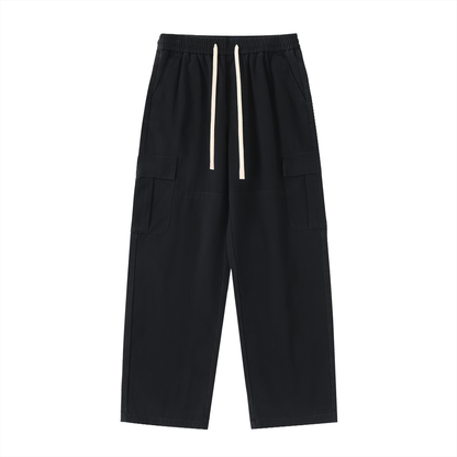 Men's Drawstring Waist Straight-Leg Cargo Pants
