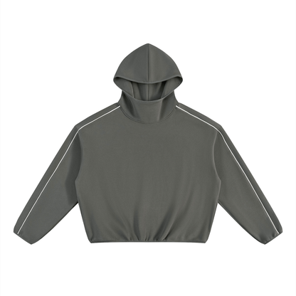 Boxy Piping Fleece Hoodie