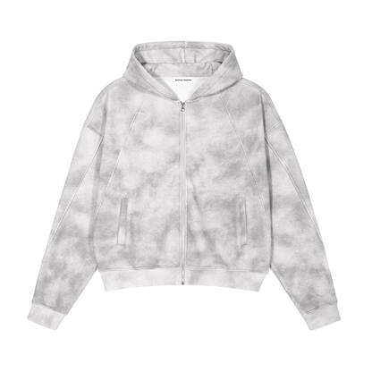 Dirty Washed Zip-Up Fleece Jacket
