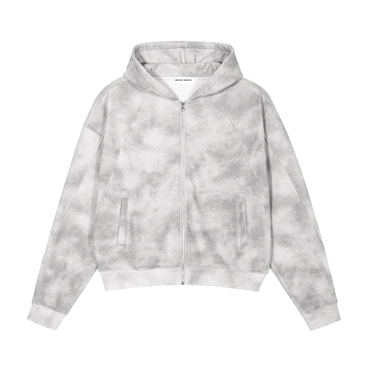 Dirty Washed Zip-Up Fleece Jacket