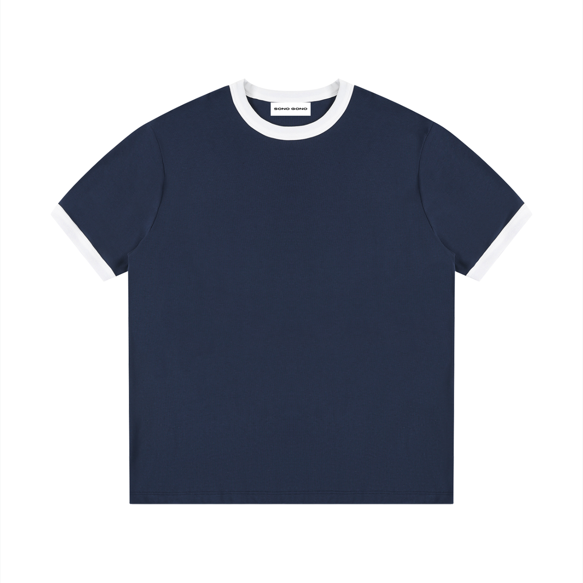 Contrast Edge Ribbed Crewneck T-Shirt