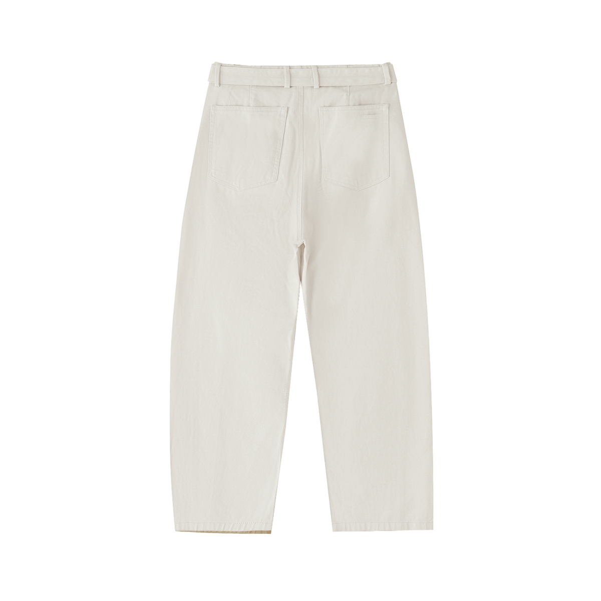 Women's Belted Barrel-leg Chino Pants