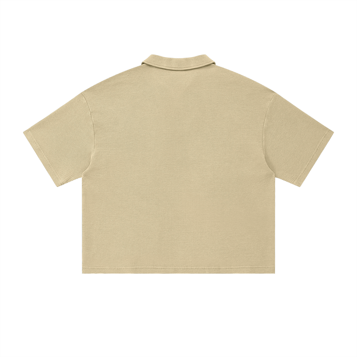 Vintage Wash Waffle Boxy Polo Shirt