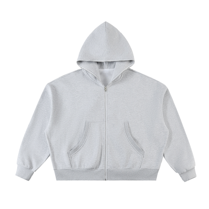 Fleeced Full-Zip Boxy Jacket