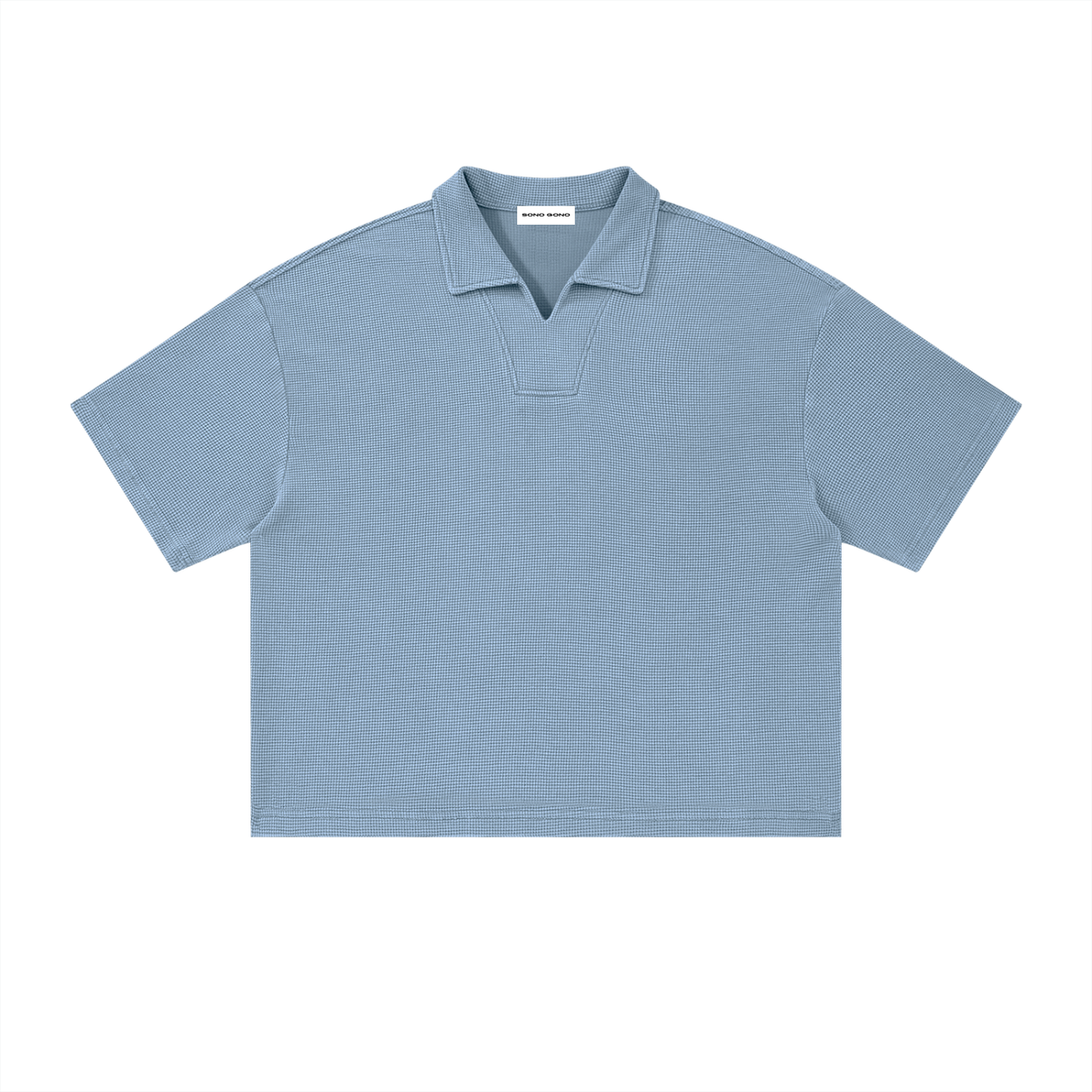 Vintage Wash Waffle Boxy Polo Shirt