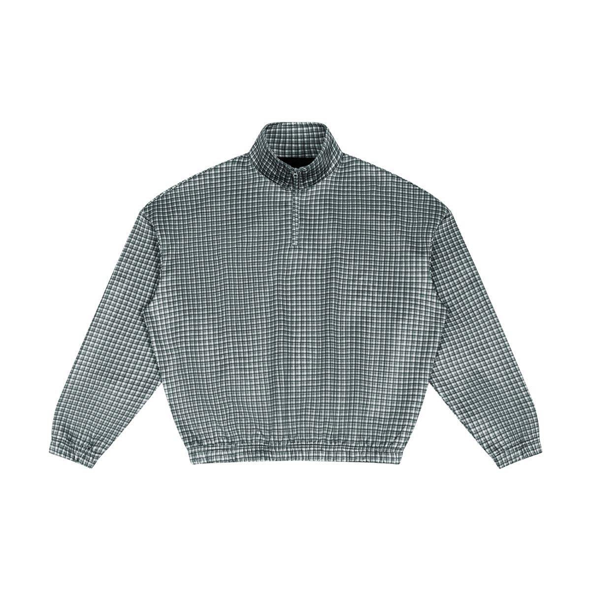 Plaid Quarter-Zip Sweatshirt
